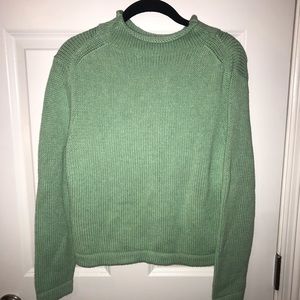 Mint green J Crew mock neck sweater